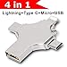 Hopkog iXpand Android iOS Micro USB C Flash Drive 32g Mini Thumb Drive OTG Memory Stick 4 in 1 External Storage 3.0 Compatible Support iPad iPhone 6s 8 Plus 5s 7 Dual Samsung MacBook Devices