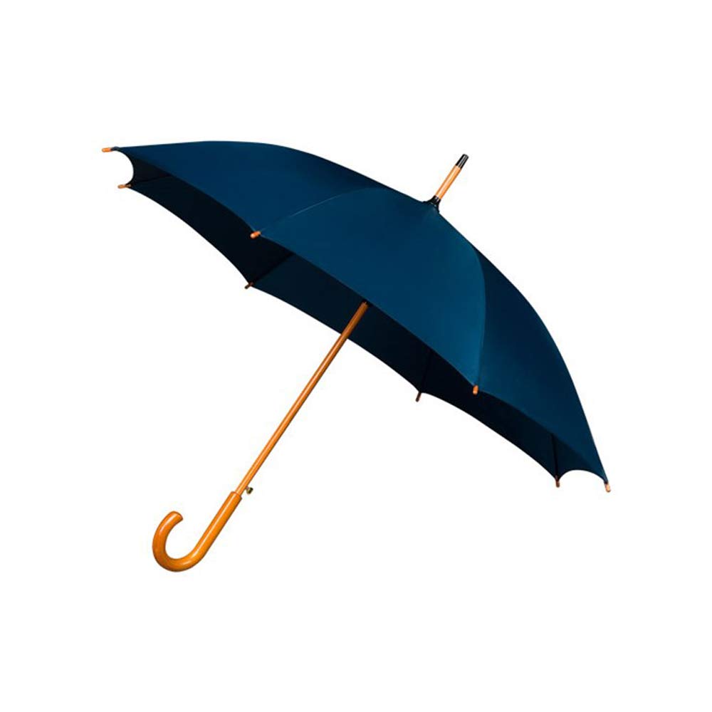 Falconetti Unisex Long Umbrella for Men and Women – Diameter over 1 m – Automatic Opening System – Robust with Wooden Handle and Handle – Blue (Dark Blue)