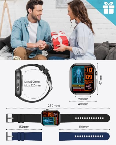 2026 Nuovo Smartwatch Uomo con ECG, HRV, 𝐆li𝐜𝐞m𝐢𝐚, Pressione Sanguigna, 1,97" AMOLED Salute Orologio Fitness con Monitoraggio 24H Cardiofrequenzimetro, SpO2, Sonno, BMI, Temperatura, iOS Android