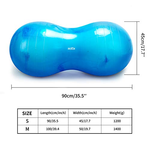 Wekin Physio Roll Therapy Fitness Peanut Ball for Balance, Labor Birthing, Muscle Tension, Pain Relief, Coordinate Development, Dog Training, Home Exercise & Yoga Programme