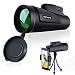 Siensync 12X50 High Powered Monocular Telescope Waterproof Fogproof Monocular for Adult Bird Watching, Outdoor Wildlife Camping and Traveling with Tripod Smartphone Holder primary