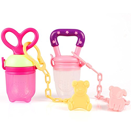 image for UniBetter Baby Food Feeder Pacifier 2 PCs Pacifier Clips 2 PCs Baby Fe