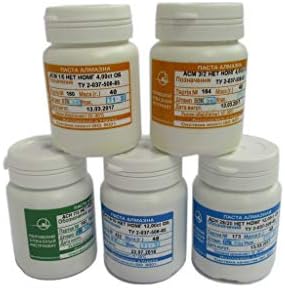 5pcs x 40gram 1/0, 3/2, 7/5; 14/10; 28/20 micron Diamond Polishing Lapping Paste. Universal for Metals, Glass, Stone. High Concentration.