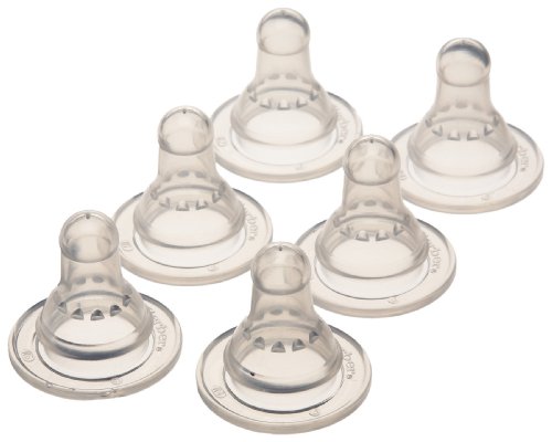 Gerber First Essential 6 Pack Silicone Nipples, Fast Flow