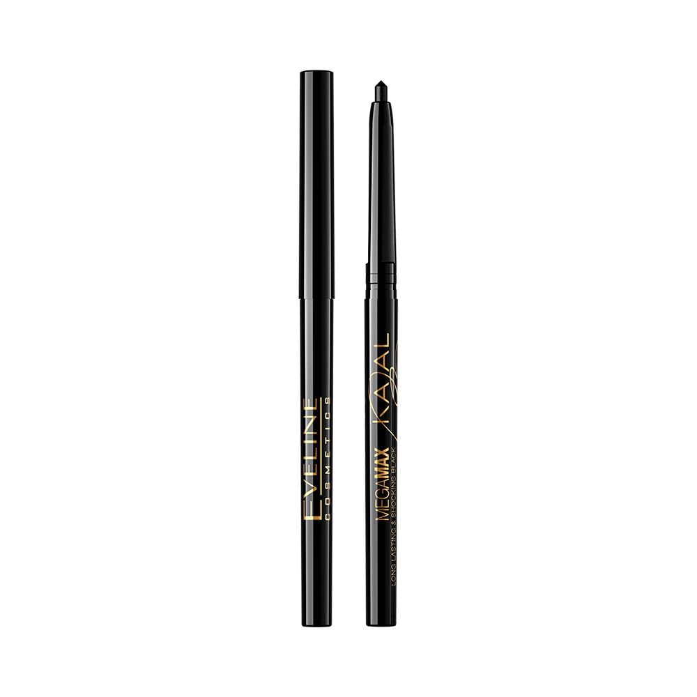 Eveline Cosmetics Mega Max Automatic Kajal Eye Pencil - Precision Application & Long-lasting Exotic Look for All-day Wear