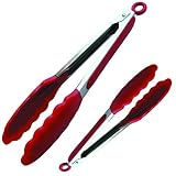 Huaminxiangyue 2 Pcs/set Multi-functional Silicone Bread Clamp Tongs Non-Stick Food Clip BBQ Kitchen Accessories Cooking Tool (9inch &12inch)