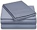 Amazon Brand – Pinzon 500-Thread-Count Pima Cotton Sateen Bed Sheet Set -King, Flint Blue