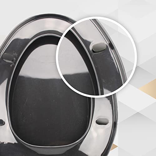 Renovators Supply Manufacturing Black Plastic Soft Close Toilet Seat