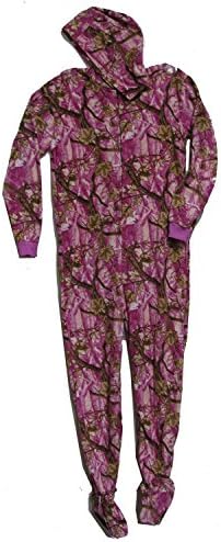 Fun Apparel Womens Fun Prints Footies Footed One Piece Pajamas with Hood