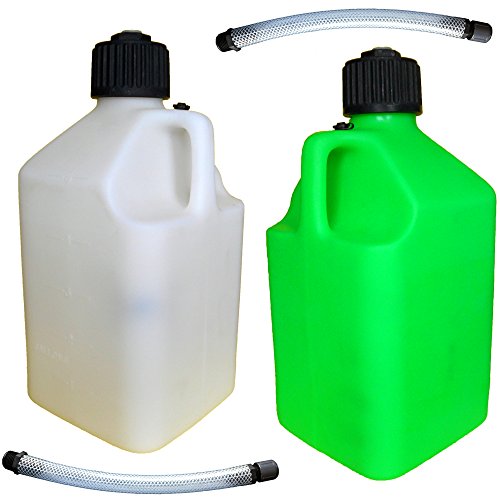 Buy 2 x 5 Gallon Heavy Duty Fuel Storage Containers + 2 Hoses Bundle