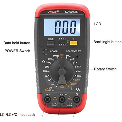 Digital LCR Meter Capacitance Inductance Resistance Meter Resistors Capacitors Inductors Tester Farad Measuring with LCD Display