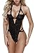 Ruzishun Teddy Lingerie for Women(Black,M)