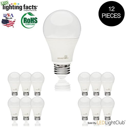 (12-Pack) A19 LED Light Bulbs, 9W (60W Equivalent), 2700k (Warm White), 770 Lm, Medium Screw Base (E26), Non-Dimmable
