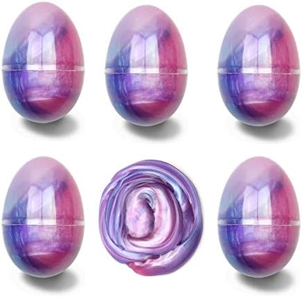 Anditoy 5 Pack Unicorn Slime Galaxy Slime Putty Eggs Fluffy Slime Stress Relief Toy for Kids Easter Basket Stuffers