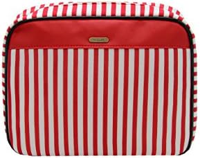Revlon Weekender Travel Toilettree Hanging Cosmetic Case White and Red Striped