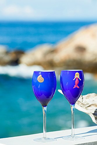 Mermaid Magnetic Wine Charms and Glass Markers Set of 6 - Great Mermaid Gift for Women by Simply Charmed