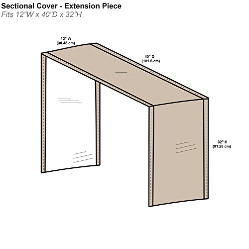 Protective Covers Inc. Modular Sectional Sofa Cover, Extension Piece, 12