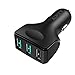 AUKEY Bluetooth Receiver Car Kit with 3-Port USB Car Charger, Magnetic Base, and Built-In Microphone for iPhones, Samsung Phones, Tablets, and More