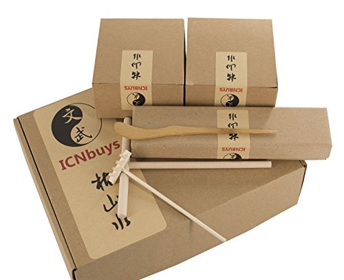 ICNBUYS Zen Garden with Lotus Set with Free Rake and Pushing Sand Pen Base Tray Dimensions 10 x 0.4 x 7 inches - Thumbnail 3