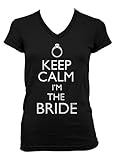 Cybertela Keep Calm I'm The Bride Junior Ladies V-neck T-shirt