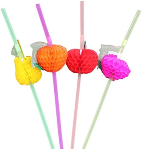 Drinking Straws - Random Color 50pcs Hawaiian Theme 3d Fruit Summer Party Colorful Cocktail Drink Straw Funny - Angelbobo Toddlers White Compostable Elderly Flexible Straws Bamboo Copper Colore