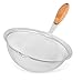 Internet’s Best Oversized Stainless Steel and Bamboo Strainer - Extra Fine - 8 Inch Mesh Colander Sieve with Wooden Handle
