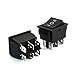 uxcell 2 Pcs DPDT 6P Soldering 3 Position ON-Off-ON Snap in Mounting Boat Rocker Switch AC 250V 16A Black UL Listed