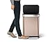 simplehuman 55 Liter/14.5 Gallon Stainless Steel Rectangular Kitchen Step Trash Can with Liner Pocket, Rose Gold Stainless Steel