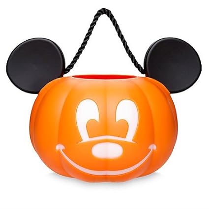 Amazon.com : Disney Park Mickey Mouse Pumpkin Light Up Halloween Trick or Treat Candy Bucket Bag ...