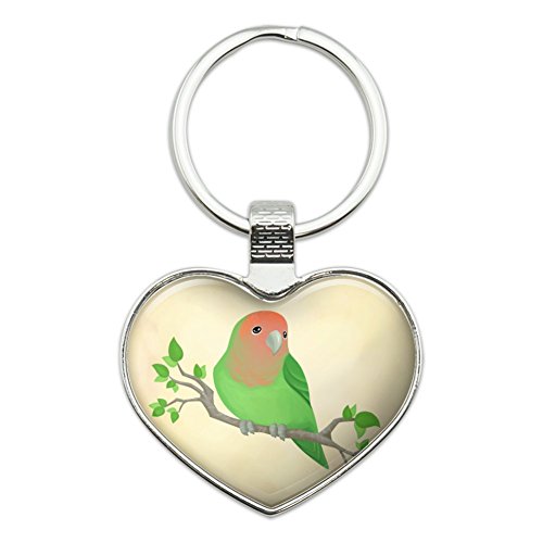 Lovely Lovebird Heart Love Metal Keychain Key Chain Ring