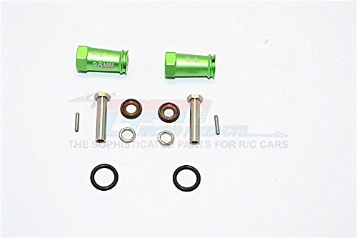 Axial SCX10 II (AX90046) / HPI Venture FJ Cruiser Upgrade Parts Aluminum Wheel Hex Adapters 25mm Width (Use For 4mm Thread Wheel Shaft & 5mm Hole Wheel) - 1Pr Set Green