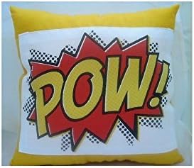 comic con pow superhero pillow kid's room decor adult funny humor