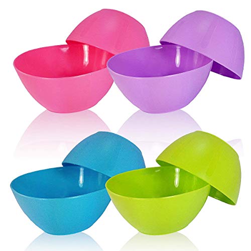 KSEV 8 Pack Small Hard Plastic Serving Baby Bowls Set 12oz, [BPA FREE