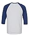 Bella Canvas Mens Triblend 3/4-Sleeve Baseball T-Shirt (3200) wht FLK/NVY trbl l