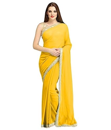 Women's Woven Chiffon Saree With Unstitched Blouse Piece