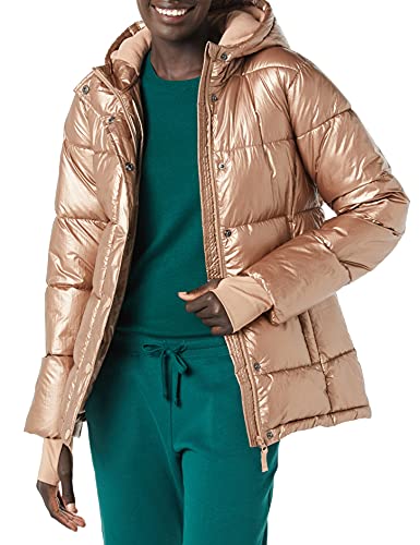 AMAZON ESSENTIALS WOMEN’S HEAVYWEIGHT LONG-SLEEVE HOODED PUFFER COAT – DISCONTINUED COLORS, METALLIC TAUPE, 3X