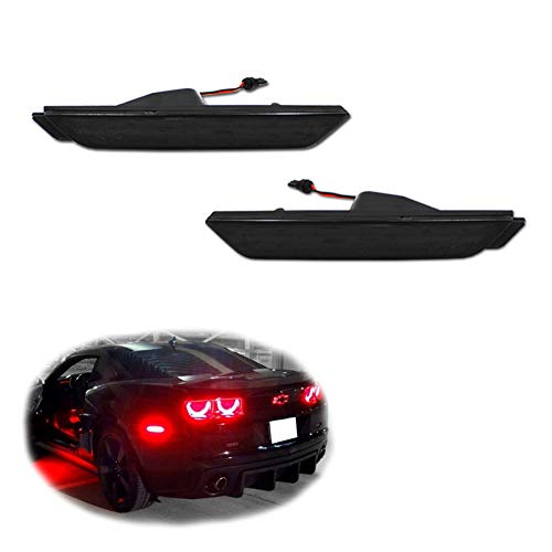 GTINTHEBOX 2PCS 3D Smoked Lens 27-SMD Red Full LED Rear Side Marker Lights Lamps Replacement Kit For 2010 2011 2012 2013 2014 2015 Chevrolet Chevy Camaro