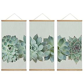 Hanging Poster with Wood Frames Beautiful Green Plants...