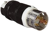 Leviton CS8165C 50Amp, 3-Phase 480V AC, Non-NEMA, 3P, 4W, Black & White Locking Plug, Industrial Grade, Grounding, California-Style(CS) – Black-White