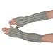 Flammi Women's Cable Knit Arm Warmers Fingerless Gloves Thumb Hole Gloves Mittens (Light Grey)