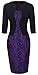 HOMEYEE Women's Vintage Colorblock Business Pencil Dress B237