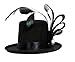 Jacobson Hat Company Pearl and Feather Black Mini Top Hat,One Size