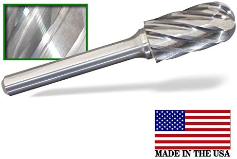 SC-3-AL NF Aluminum Cut Cylinder Ball End Carbide Burr, Die Grinder Cutting Bit 1/4