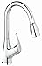 Purelux Tulip Kitchen Faucet Single Handle Contemporary Design High Arc Pull Down fit for 1 or 3 Hole Installation, 3 Spray Pull Out Chrome Finish Kitchen Sink Faucets