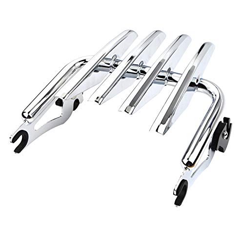 Detachable Chrome Passenger Backrest Sissy Bar w/Pad & 4-Point Docking Kit & Stealth Luggage Rack For 2014-2019 Harley Davidson Touring Electra Glide Road Glide Road King Street Glide - Thumbnail 5