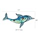 LIFFY Metal Dolphin Wall Decor - Metal Fish Wall Art - Glass & Metal Ocean Wall Decor - Dolphin Metal Wall Art Sculpture for Pool Bathroom