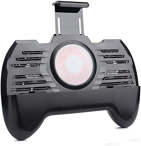 momen Pubg Mobile Controller for Fornite Phone Controller with Portable Charger Cooling Fan Phone Holder and Gaming Joysticks - Black for 4-6 inch Android iOS Phone - Black