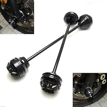 MZS Axle Sliders Fork Cap Crash Protector Front Rear Wheel compatible Yamaha FZ-09 FZ09 MT-09 MT09 2014-2018/ FJ-09 2015-2017/ XSR900 2016-2018 Black