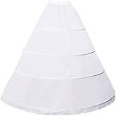 ZLQQ Women's 4-Hoop Petticoat Crinoline Underskirt for Wedding Ball Gown Tutu Tulle Slips Skirt