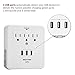 BESTTEN Wall Mount Surge Protector with 3.1A Triple USB Charging Ports, 3 AC Outlet Plugs and 2 Slide Out Phone Holders, ETL Certified